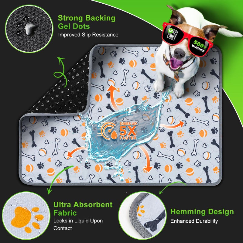Hompet Dog Grass Pad with Tray Large, 52.7"x30", 2 Reusable Artificial Turf for Dogs Potty, Waterproof Non-Slip Washable Pee Pads, Quickly Absorbency Portable Dog Litter Box for Indoor/Outdoor Use - Image 5