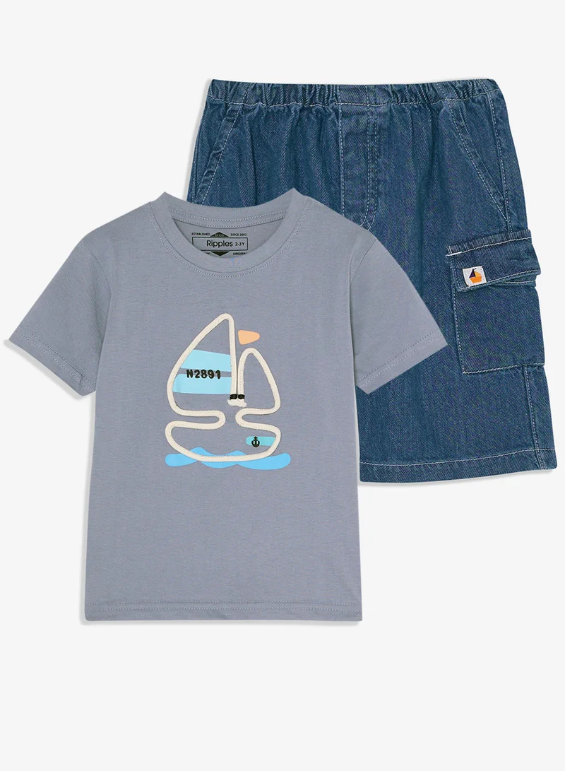 Ripples Boys Tee With Shorts Set