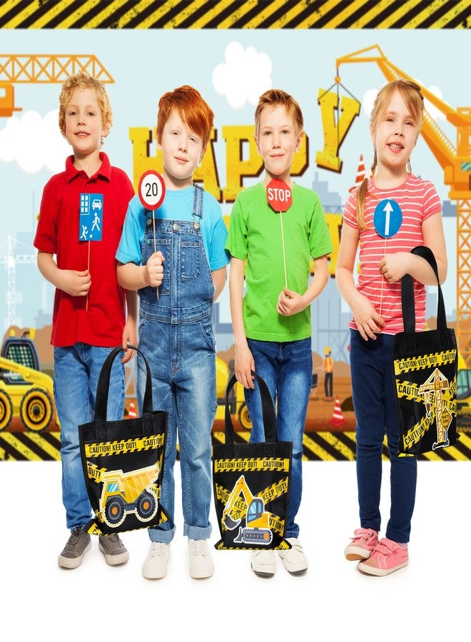 Photect 24 Pcs Construction Party Favors Construction Theme Gift Bags Dump Truck Non Woven Mini Tote with Handles Excavator Tractor Candy Goodie Treat Package for Birthday Party Decorations Supplies - Image 5
