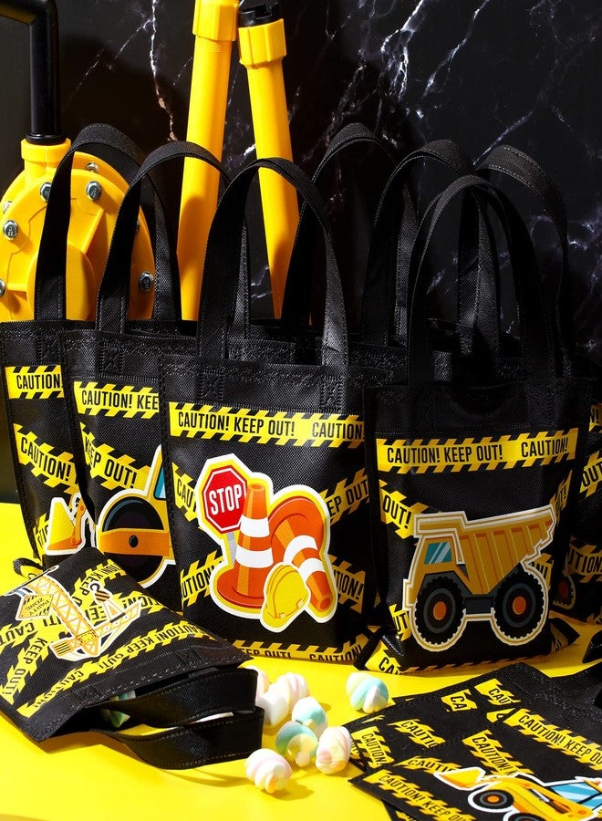 Photect 24 Pcs Construction Party Favors Construction Theme Gift Bags Dump Truck Non Woven Mini Tote with Handles Excavator Tractor Candy Goodie Treat Package for Birthday Party Decorations Supplies - Image 4