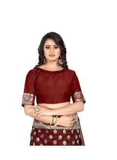 Accessorize Kingdom Women's Banarasi Saree Pure Kanjivaram Style Silk Saree With Blouse Piece  - Image 4