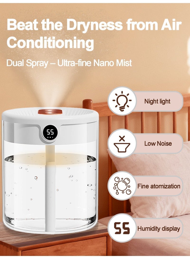 TOPONIEX 2L Air Humidifier with LCD and night Light, home humidifier Comes with 6 Replacement Humidifier Filters, USB Power Household Low Noice Bedroom Office Digital Display Humidifier - Image 4