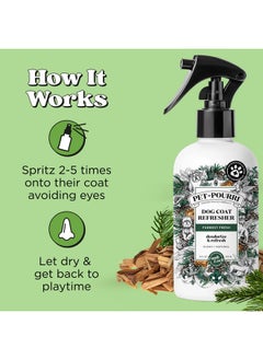 Poo-Pourri Pet-Pourri Dog Coat Deodorizing Spray - Plant Derived Ingredients - Vet Recommended - Fir + Amber + Cedarwood - Paraben & Sulfate-Free - Grooming perfume Spray for Dog Odor  - Image 2