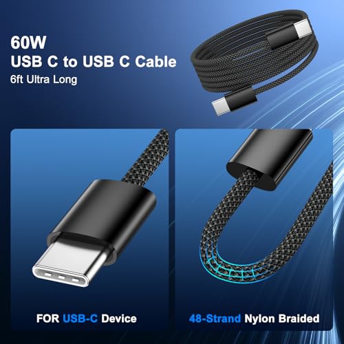 Besgoods Car Charger for iPhone 17 16 15 Pro Max, Besgoods 4-Port Cigarette Lighter Adapter USB C & USB A Car Phone Charger Fast Charging Voltmeter for Galaxy S25 S24 S23 A15 A54 Android, 6ft USB C to C Cable - Image 5