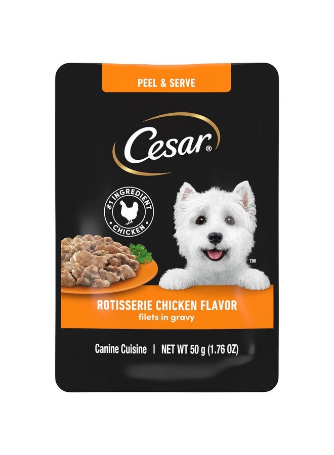 سيزار طعام كلاب مبلل بنكهة الدجاج المشوي، فيليه في المرق، عبوة صغيرة 1.76 أونصة، 20 قطعة - Image 1