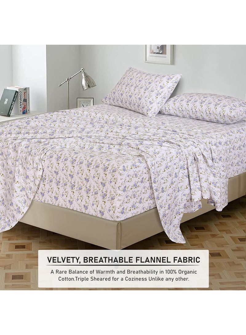 RUVANTI Flannel Sheets Full Size - 100% Cotton Double Brushed Bed Sheets Set, Deep Pockets 16 Inches, All Seasons Breathable & Extra Soft Full Sheets, Warm & Cozy, 4 Piece, Sand Rose - Image 5