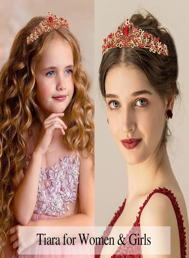 Atoden Red Princess Tiara & Sash Set - Crystal Rhinestone Tiara for Women & Girls - Birthday, Festival, Halloween & Anniversary - Metal & Rhinestone - Image 3