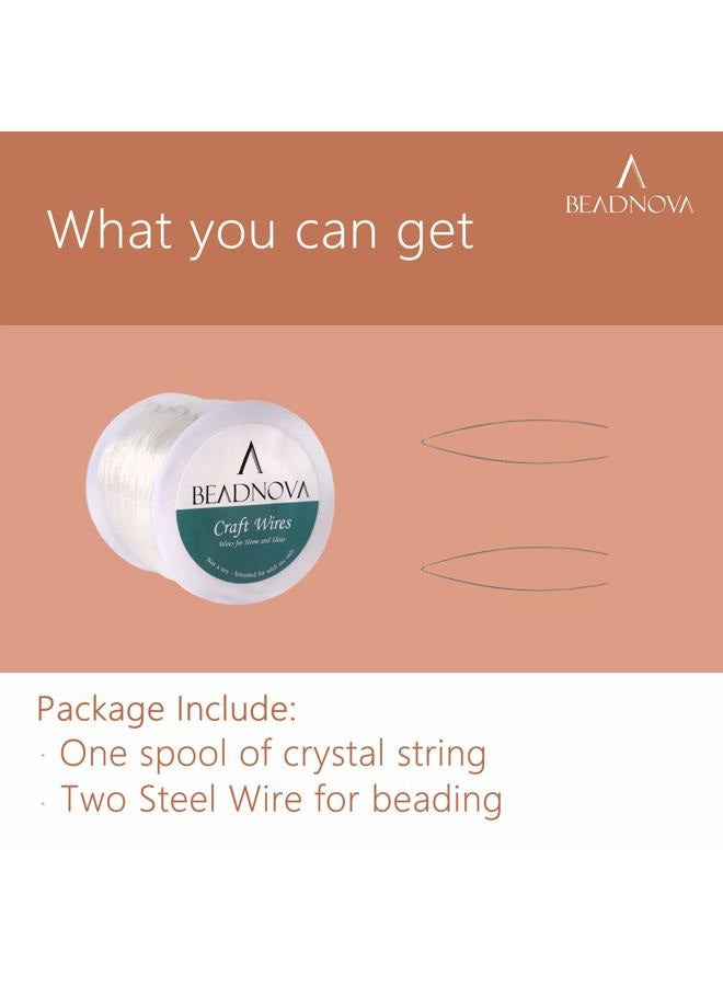 BEADNOVA (0.6mm) - 0.6mm Bracelet String Clear Craft Wire Stretch String Cord for Jewellery Making Beading Thread Elastic String Cord (100m) - Image 5