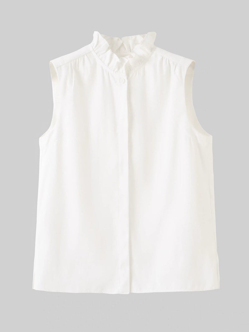 Layering artifact Dahong official classic style inner wear lotus leaf collar sleeveless shirt small vest lace versatile base shirt - Image 3