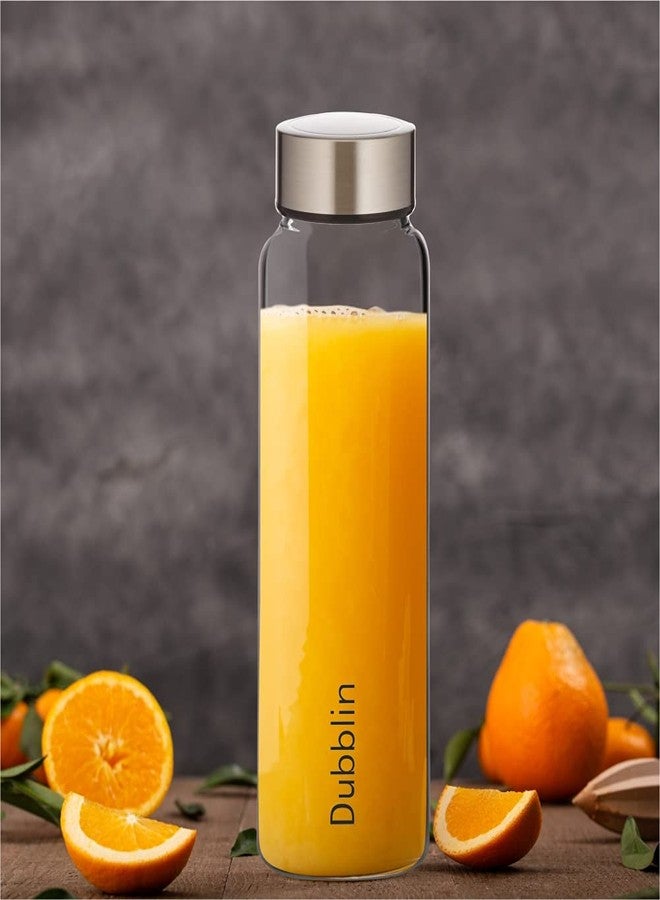 DUBBLIN Stream 1000 Borosilicate Glass Water Bottle, Steel Lid, 1000 ml (Pack of 1) - Image 4