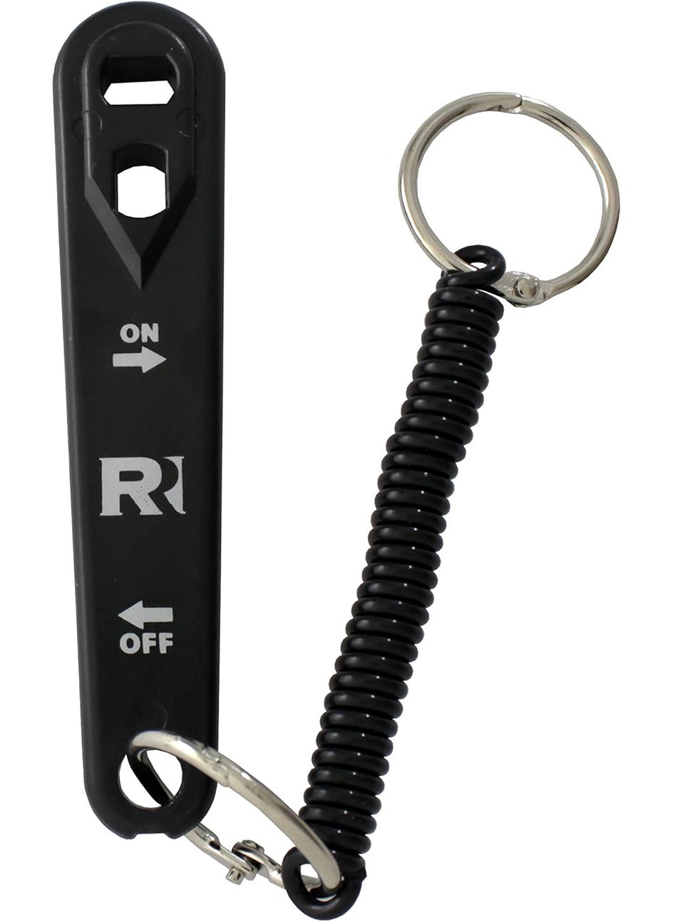 Responsive Respiratory - Plastic E Cylinder Oxygen Wrench - 5 PK with Bungee Cord and On/Off Arrows - Image 1