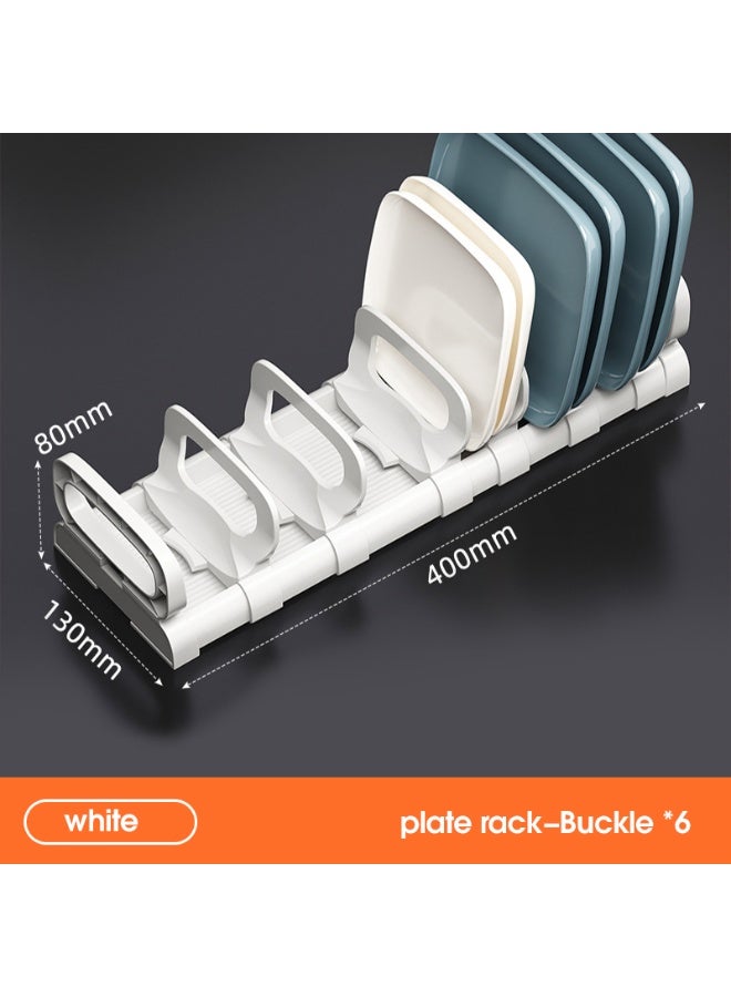 Noon East Plastic Dish Drainer Plate and Cutlery Drying Rack, Dish Rack for Home Kitchen Counter Top Organizers, 43x6x15 cm, White - Image 2