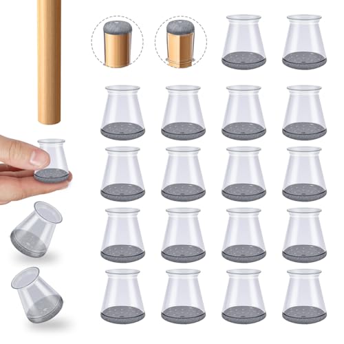 OASMU 16 Pcs Chair Leg Protectors for Hardwood Floors, Silicone Felt Furniture Leg Cover Pad for Protecting Floors from Scratches and Noise, Smooth Moving，X-Small(Fit Round Diameter：1/2" to 5/16") - Image 1