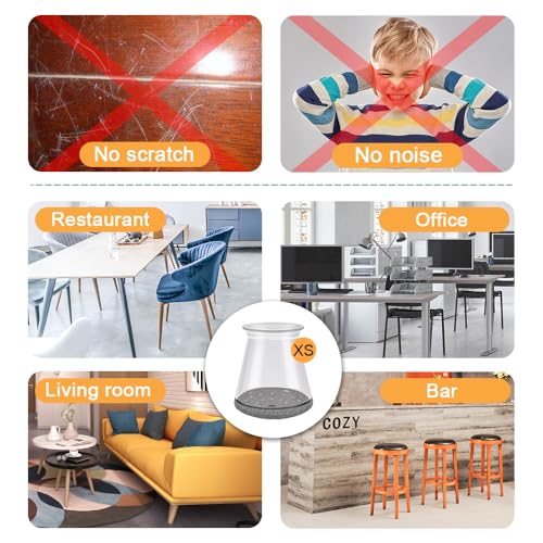 OASMU 16 Pcs Chair Leg Protectors for Hardwood Floors, Silicone Felt Furniture Leg Cover Pad for Protecting Floors from Scratches and Noise, Smooth Moving，X-Small(Fit Round Diameter：1/2" to 5/16") - Image 5