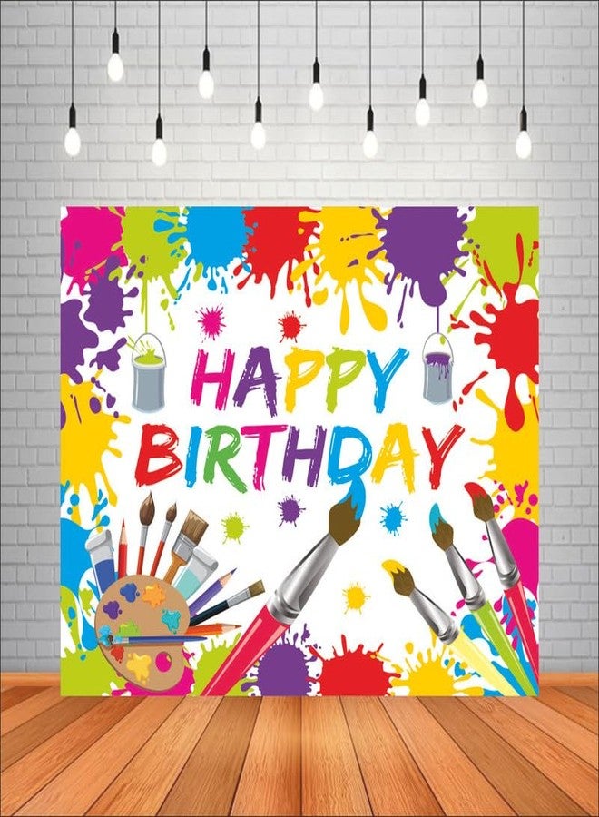 Party Baazaar Art Attack Theme Backdrop | Happy Birthday Decoration | Happy Birthday Banner for Kids (Pack of 1, Multicolor, Size: 4x3 Feet) - Image 1