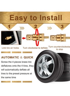SYOSI 6-30 PSI Automatic Tire Deflator Kit, Air Down Tire Deflators Offroad Accessories for Jeep, Car, Truck, Motorcycle, and ATV Tires(5 Pack)  - Image 3