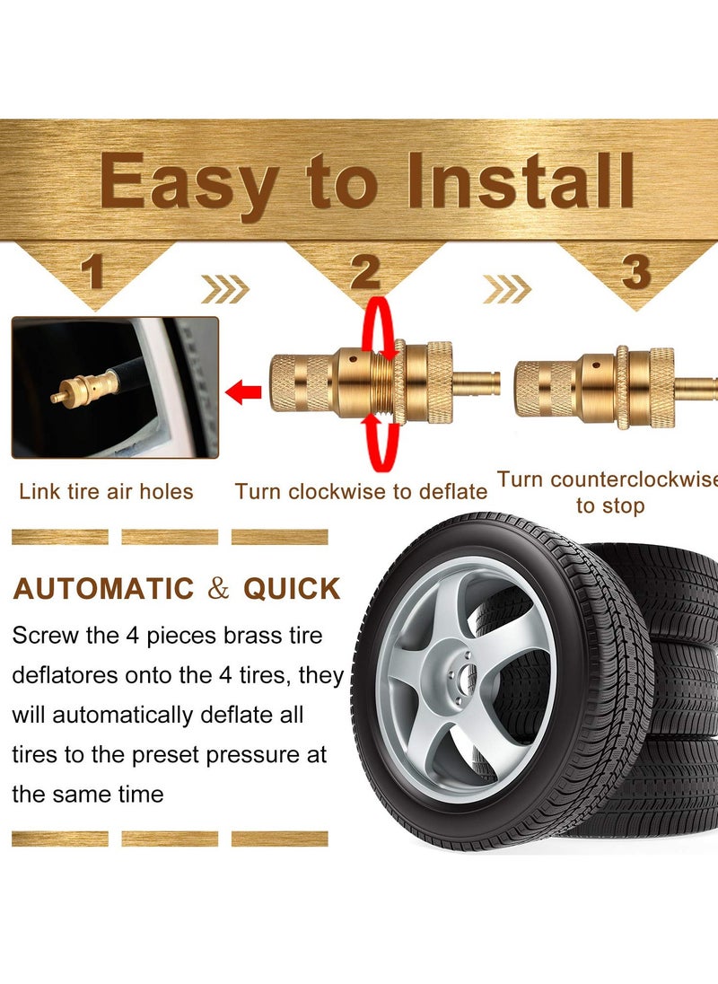 SYOSI 6-30 PSI Automatic Tire Deflator Kit, Air Down Tire Deflators Offroad Accessories for Jeep, Car, Truck, Motorcycle, and ATV Tires(5 Pack)  - Image 3