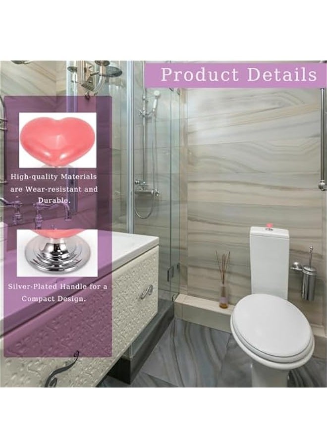 ماركة غير محددة زر شطف تواليت بتصميم قلب مزود بمقبض طويل لاستبدال زر الشطف البلاستيكي للنساء مجمع تسعة أجهزة  - Image 3