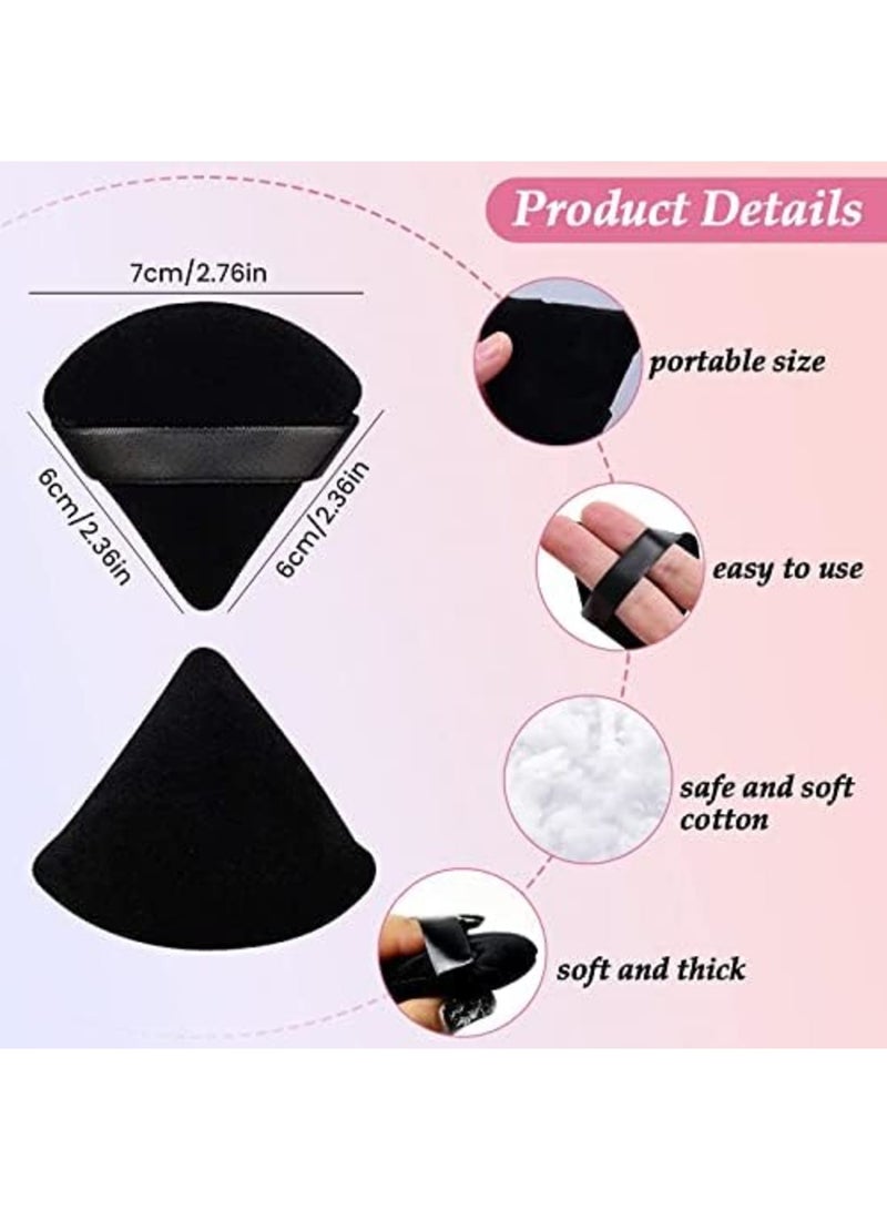 Luckam Powder Puff, Face Triangle Makeup Puff, For Loose Powder Soft Body Cosmetic Foundation Sponge, Mineral Powder Wet Dry Makeup Tool (Black, 12PCS) - Image 3