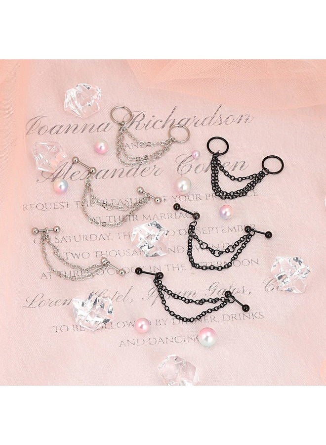 Qmcandy 16g 14g Industrial Barbell Surgical Steel CZ Industrial Earring Crystal Cartilage Earrings Industrail Piercing 1 1/2"(38mm) Bar Length, 38 mm, Metal, cubic zirconia - Image 2