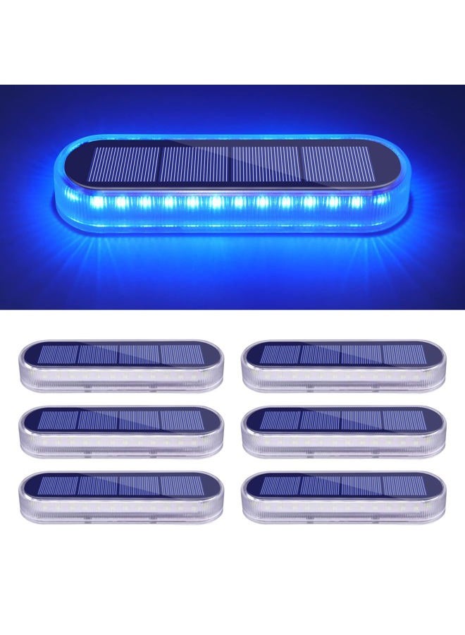Honalia Solar Dock Lights Marine, 6 Pack Solar Driveway Lights Stick on Dock Lights Solar Powered Waterproof IP68, Blue Solar Lights Outdoor for Driveway Deck Patio Walkway Pathway Backyard. - Image 1