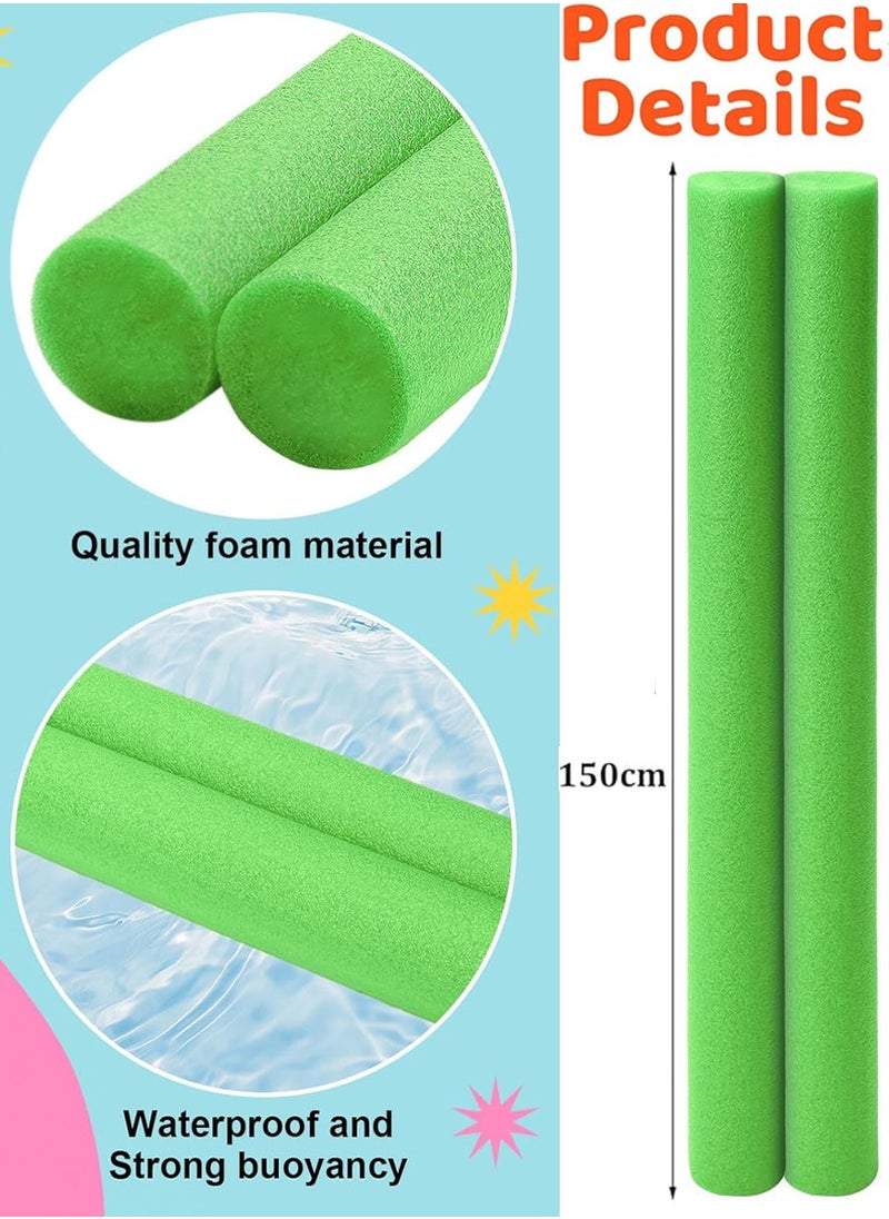 ISHWAZ Highly Buoyant Swimming Stick For Adults And Kids - 4 Swimming Pool Noodles Of Green Color  - Image 4