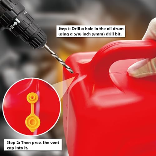 MEAJOO 5 PCS Universal Can Vent Cap, Yellow Gas Can Vent Cap Replacement Flexible Pour Nozzle Gasket Stopper Compatible for Most Cans - Image 3