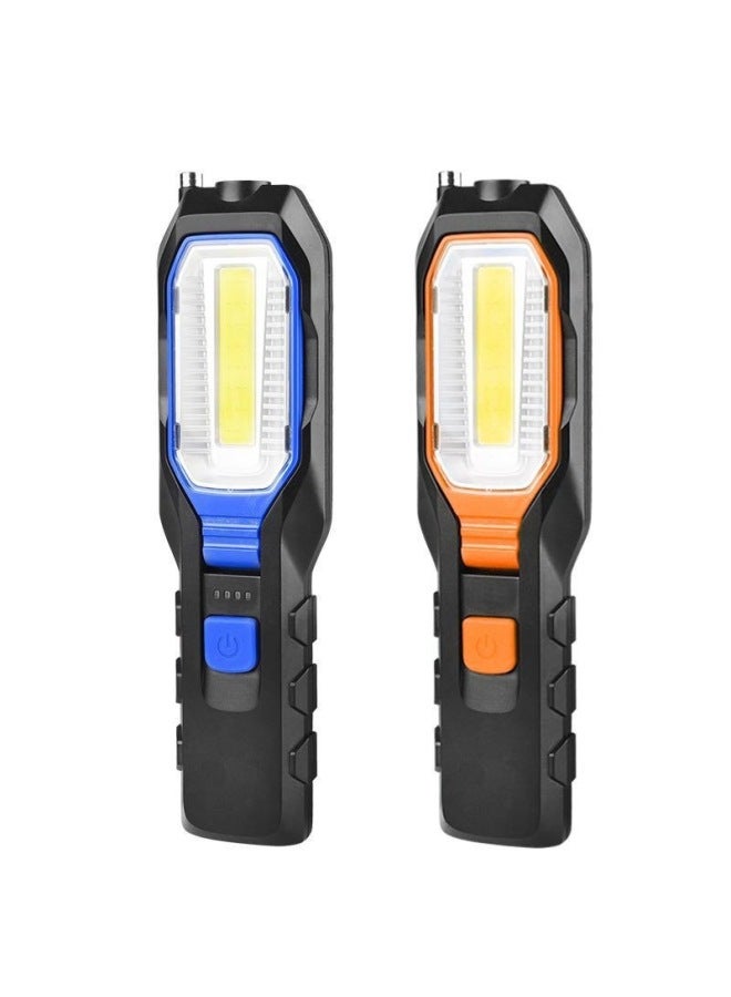 Loquat Direct Sales Car Repair Work Light LED Magnet Super Bright Light Outdoor Lighting USB Rechargeable Flashlight-Color:Battery Edition Orange - Image 5