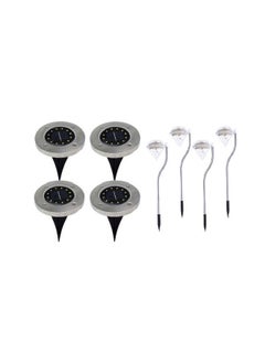 NIBEMINENT 8 Piece LED Solar Garden Light Kit Multicolour 
