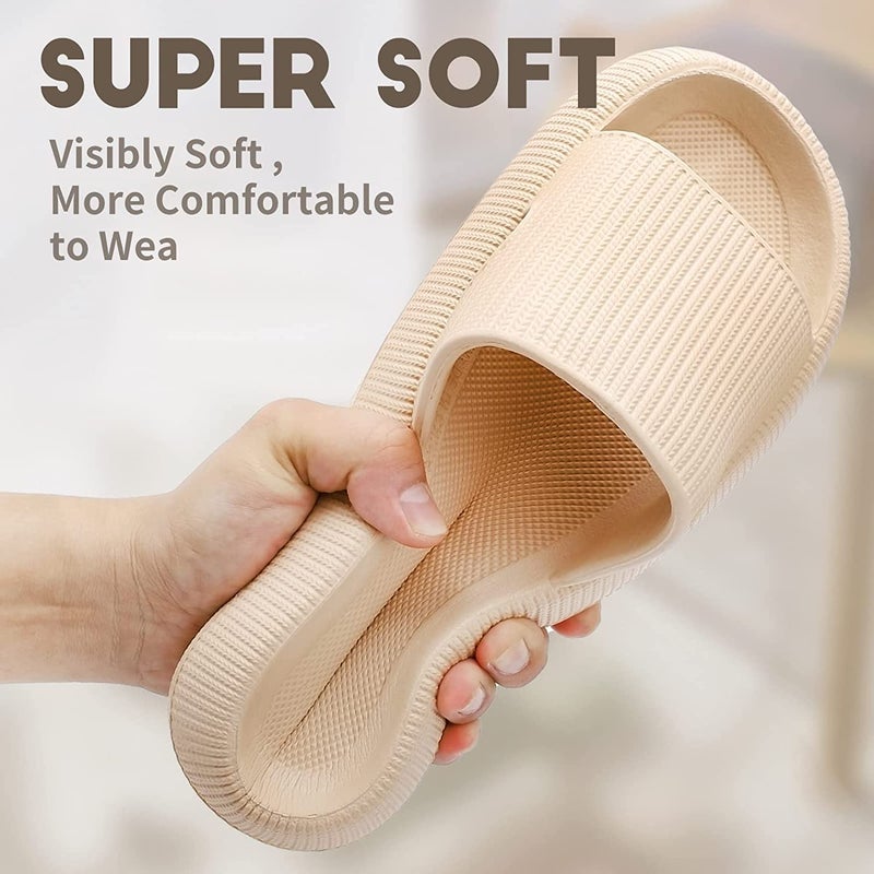 Non-Slip Thick Cloud Slides for Women and Men, Fast-Dry Pillow Slippers for Shower Home Spa Beach - Image 2