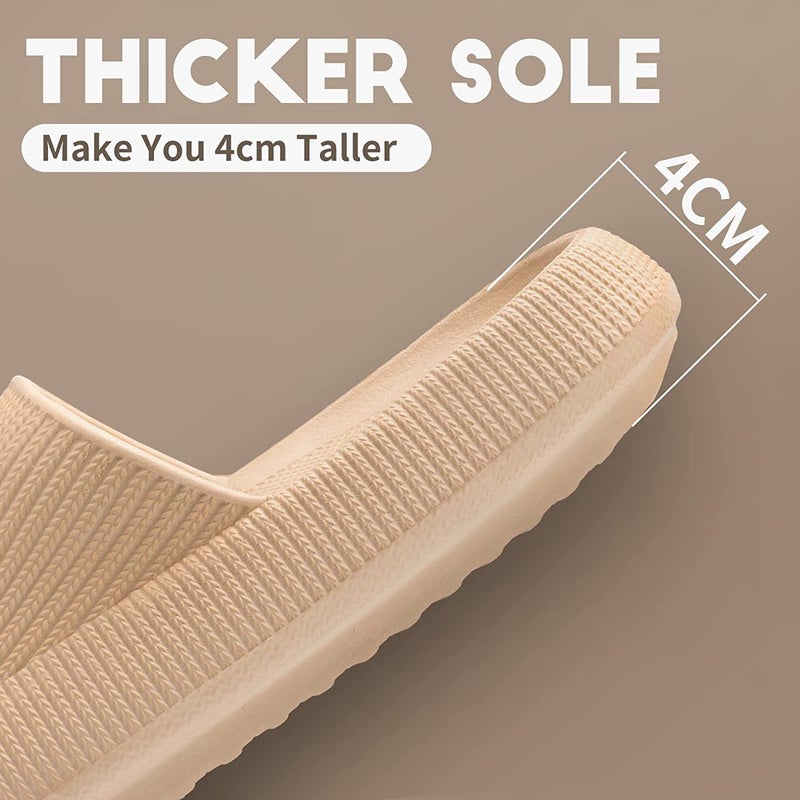 Non-Slip Thick Cloud Slides for Women and Men, Fast-Dry Pillow Slippers for Shower Home Spa Beach - Image 5