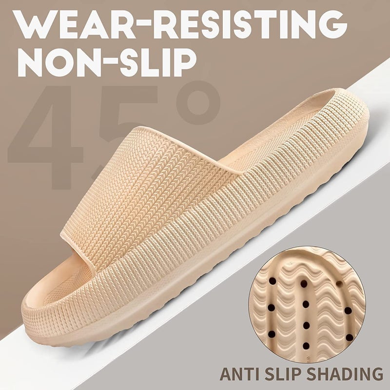 Non-Slip Thick Cloud Slides for Women and Men, Fast-Dry Pillow Slippers for Shower Home Spa Beach - Image 4