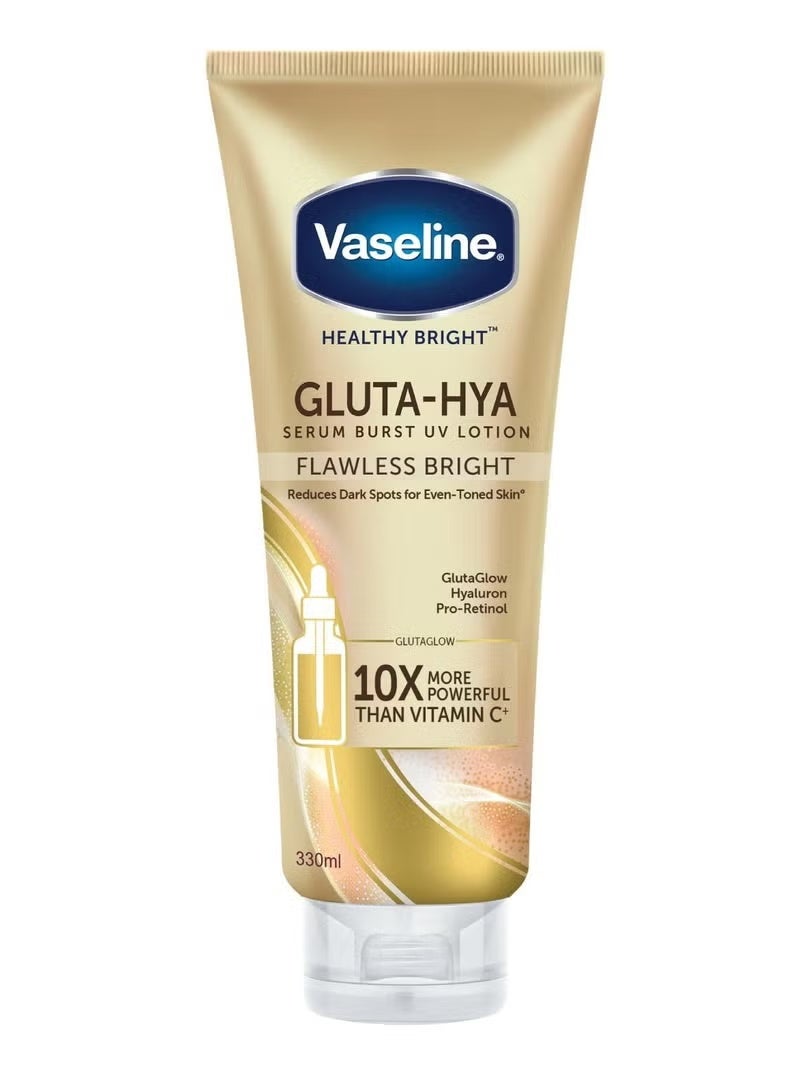 Vaseline Healthy Bright Gluta Hya Serum Burst UV Lotion Flawless Bright(330ml) - Image 1