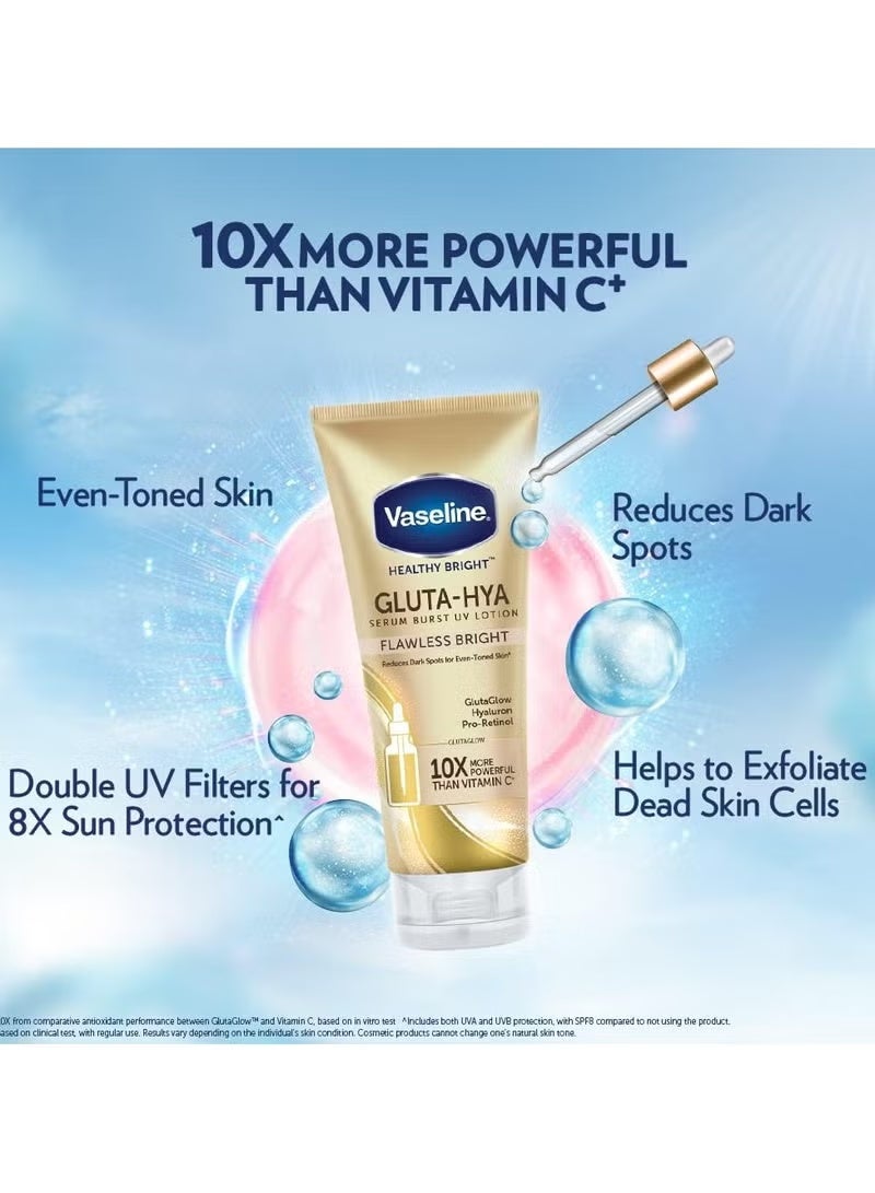 Vaseline Healthy Bright Gluta Hya Serum Burst UV Lotion Flawless Bright(330ml) - Image 2