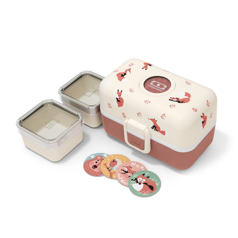 monbento  Kids Lunch Box MB Tresor Fox  Cute Bento Box with 3 Compartments  Ideal for Lunches or Snacks at SchoolPark  BPA Free  Food Grade Safe  Pink