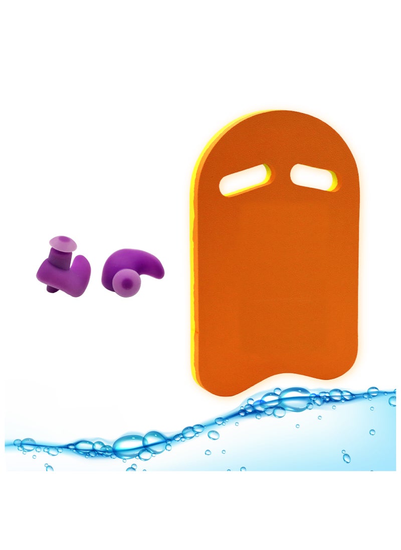 The BZ Company - Bz Company Swimming Board Float Board Foam Board - Swim Kickboard Tool For Kids & Adults - Pool Beach Swimming Accessories Eva Foam Kick Board With Waterproof , Reusable, Silicone Ear Plugs - Image 1
