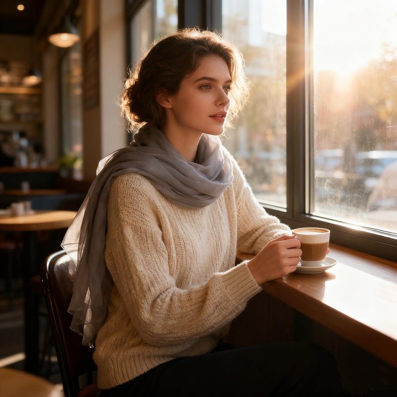 K-Elewon Solid Color Silk Feeling Scarf Fashion Scarves Wrap Long Lightweight Shawls for Women - Image 5