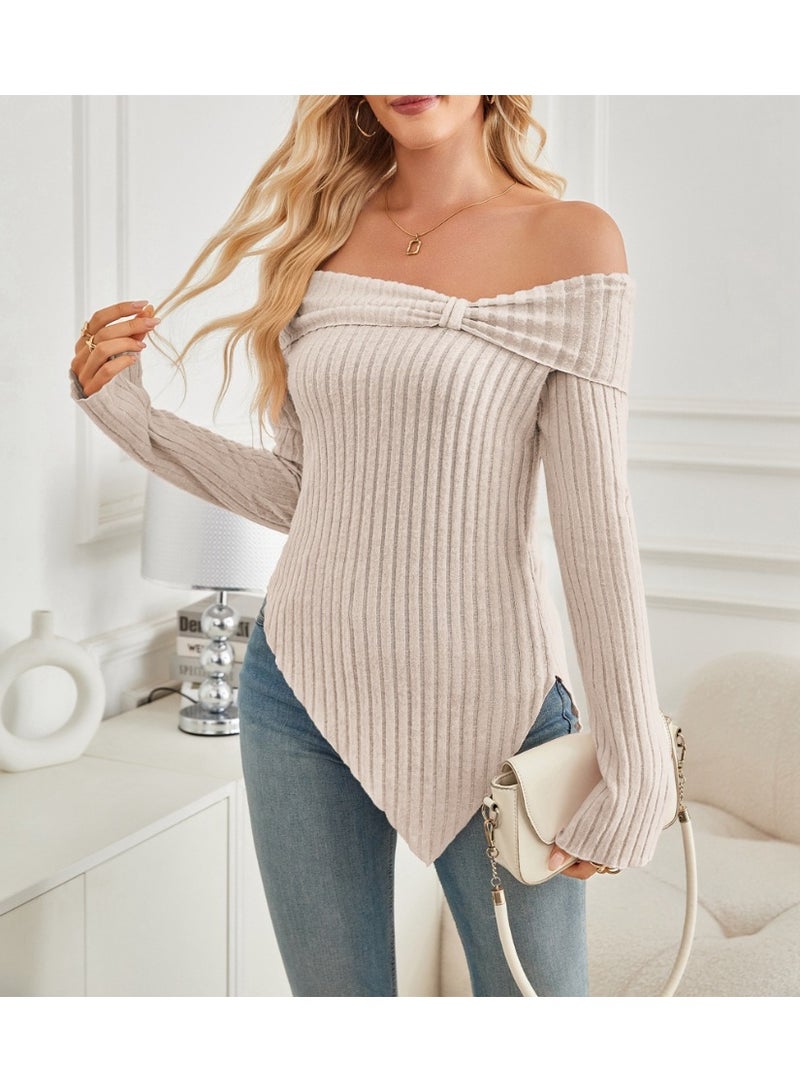 general 2025-2026 Women's Fashion One-Sided Seamed Skirted T-Shirt - Image 2