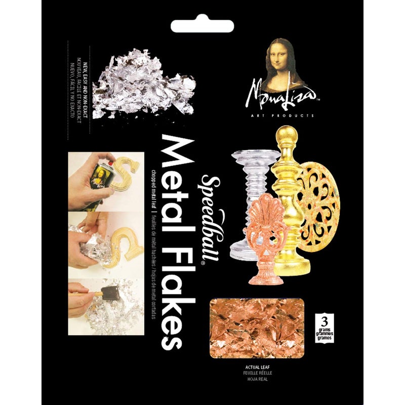 Speedball 10011 Mona Lisa Copper Flakes - Composition Metal Leafing Flakes - 3 Gram Pack
