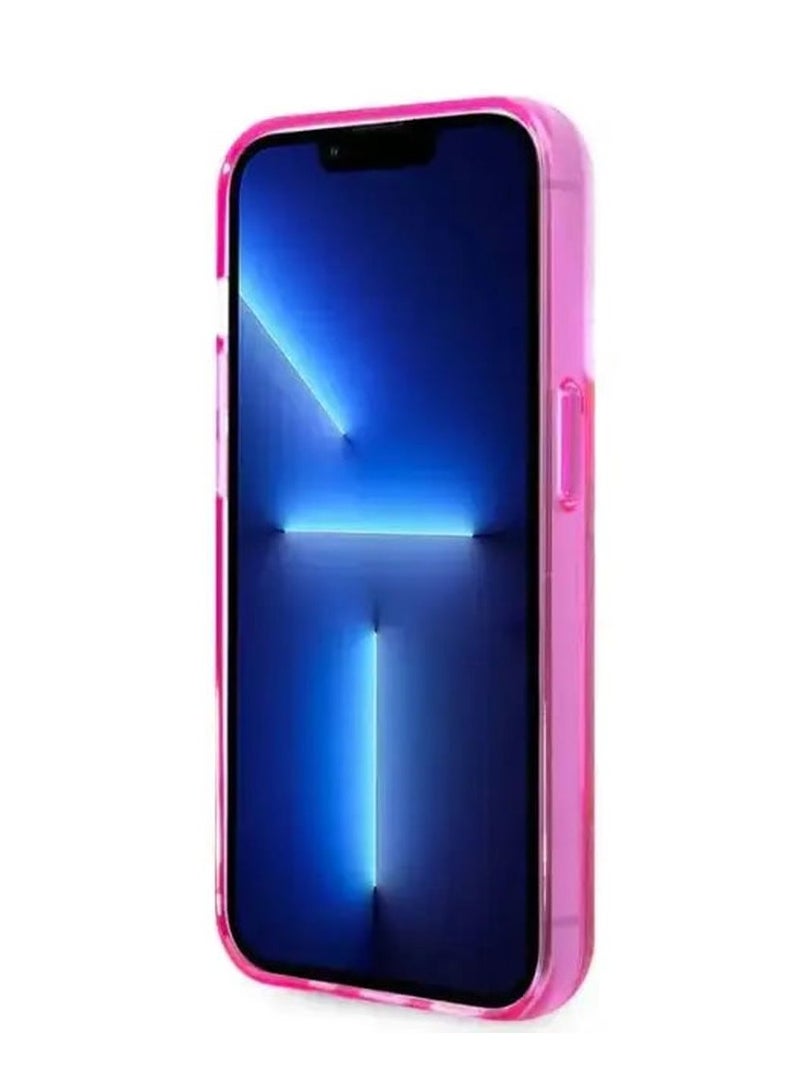GUESS iPhone 15 Pro Liquid Glitter Case with Triangle Translucent Logo Guess - Fuchsia - Image 5