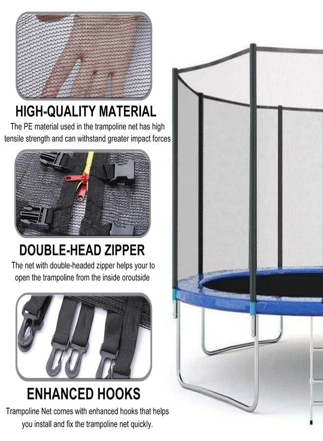 SUOGROLI Trampoline Safety Net, Ø 4/4.6/6/8/10/12/13/14/16FT Garden Trampoline Replacement Net, Kids Protective Net,120cm-6Poles-4ft,Black - Image 4