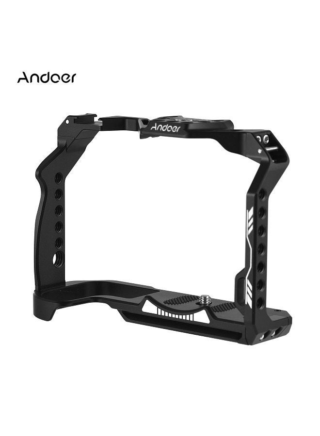 ANDOER Andoer Camera Cage Aluminum Alloy Video Cage with Cold Shoe Mount Numerous 1/4 Inch Threads Replacement for Canon R7 Camera  - Image 4