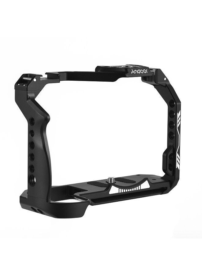 ANDOER Andoer Camera Cage Aluminum Alloy Video Cage with Cold Shoe Mount Numerous 1/4 Inch Threads Replacement for Canon R7 Camera  - Image 1