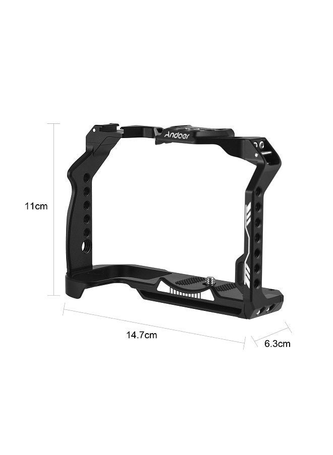 ANDOER Andoer Camera Cage Aluminum Alloy Video Cage with Cold Shoe Mount Numerous 1/4 Inch Threads Replacement for Canon R7 Camera  - Image 5