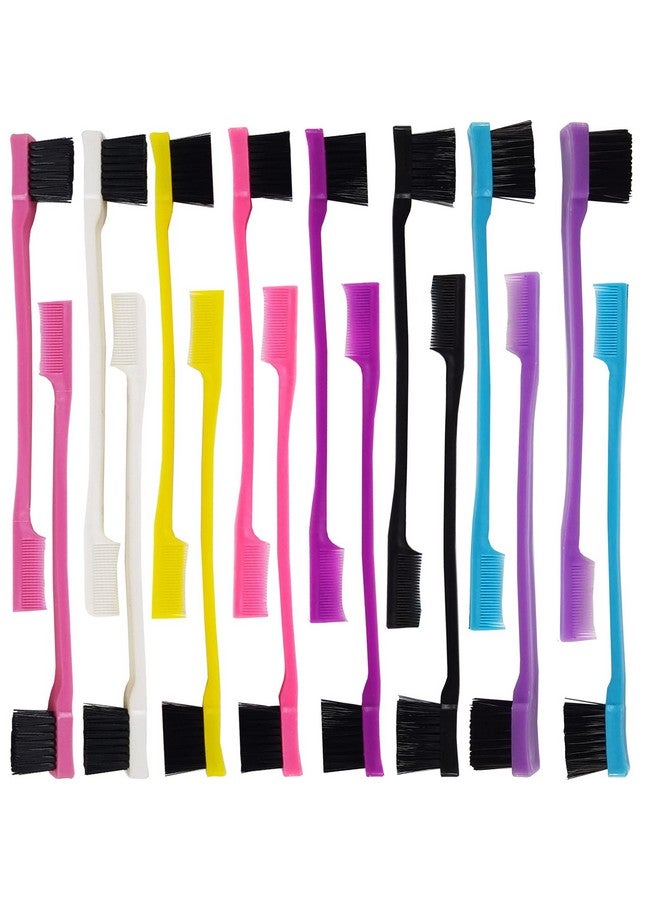 YOOHUA 24Pcs Hair Edge Brush Double Sided Edge Control Hair Comb Eyebrow Brush Smooth Comb Grooming (8Colors) - Image 1