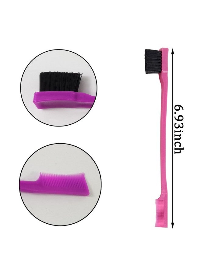 YOOHUA 24Pcs Hair Edge Brush Double Sided Edge Control Hair Comb Eyebrow Brush Smooth Comb Grooming (8Colors) - Image 2