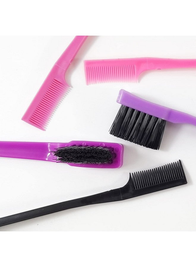 YOOHUA 24Pcs Hair Edge Brush Double Sided Edge Control Hair Comb Eyebrow Brush Smooth Comb Grooming (8Colors) - Image 3