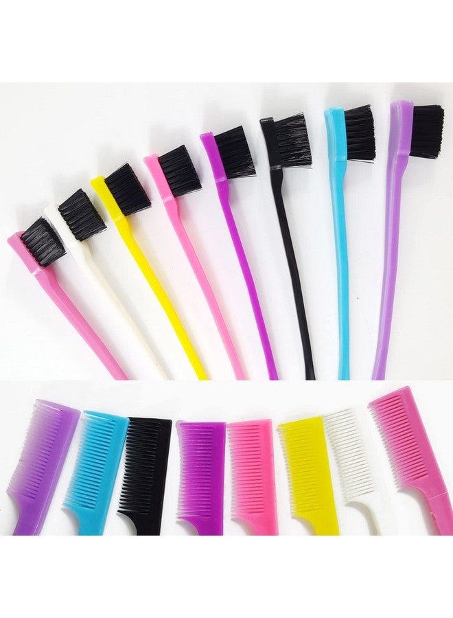 YOOHUA 24Pcs Hair Edge Brush Double Sided Edge Control Hair Comb Eyebrow Brush Smooth Comb Grooming (8Colors) - Image 4