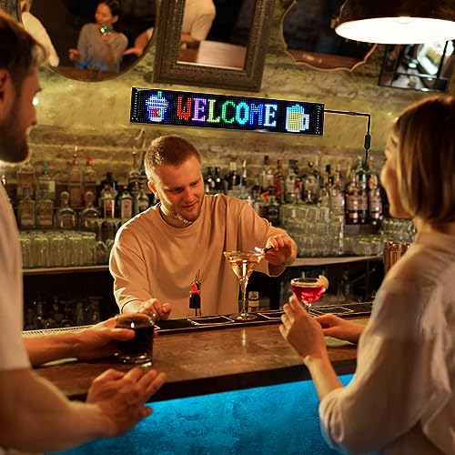 XIAOOHO Programmable LED SignsFlexible Scrolling LED DisplayBluetooth APP ControlEdit Text GraffitiAnimationsfor CarBarStore 23x 5 - Image 3