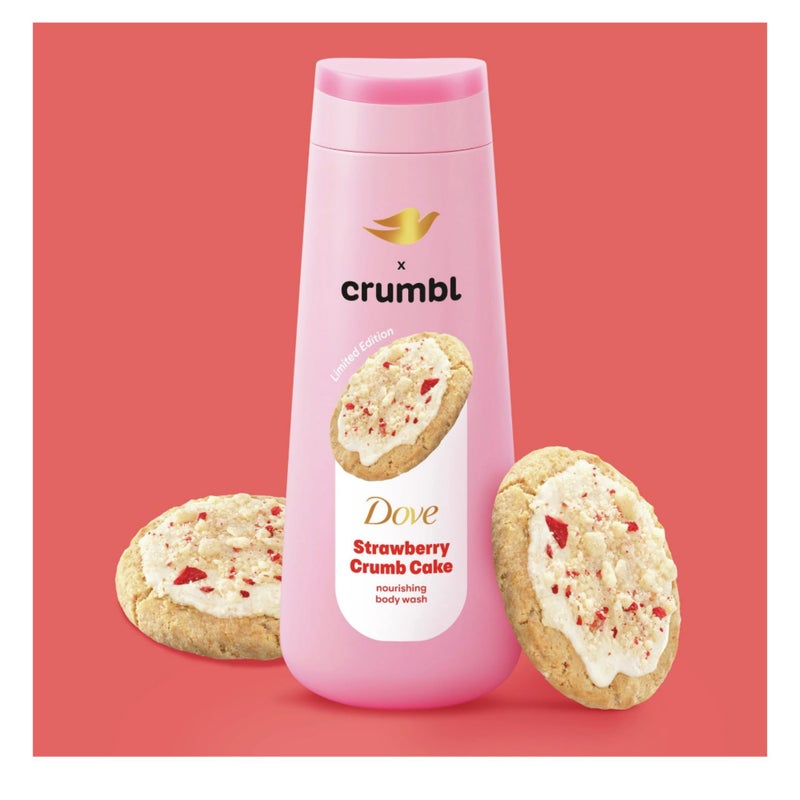 Dove غسول وكريم مقشر دوف بالفراولة، 20 أونصة غسول + 15 أونصة مقشر، إصدار محدود، خالي من البارابين والكبريتات، للجسم، يحسن من نسيج البشرة، يرطب - Image 4